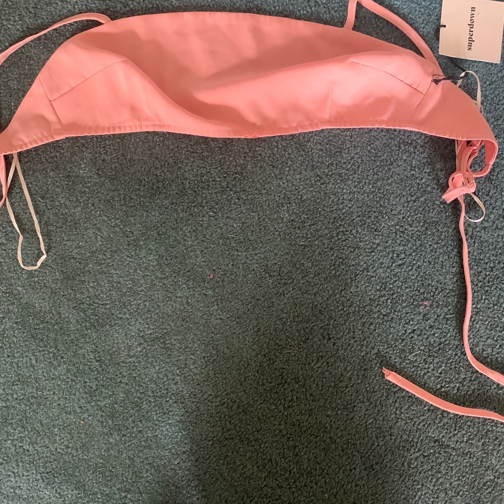 Super down peach/ orange crop top